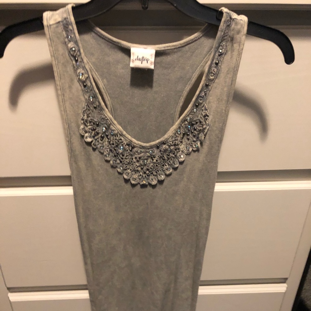 Daytrip beaded racerback tank